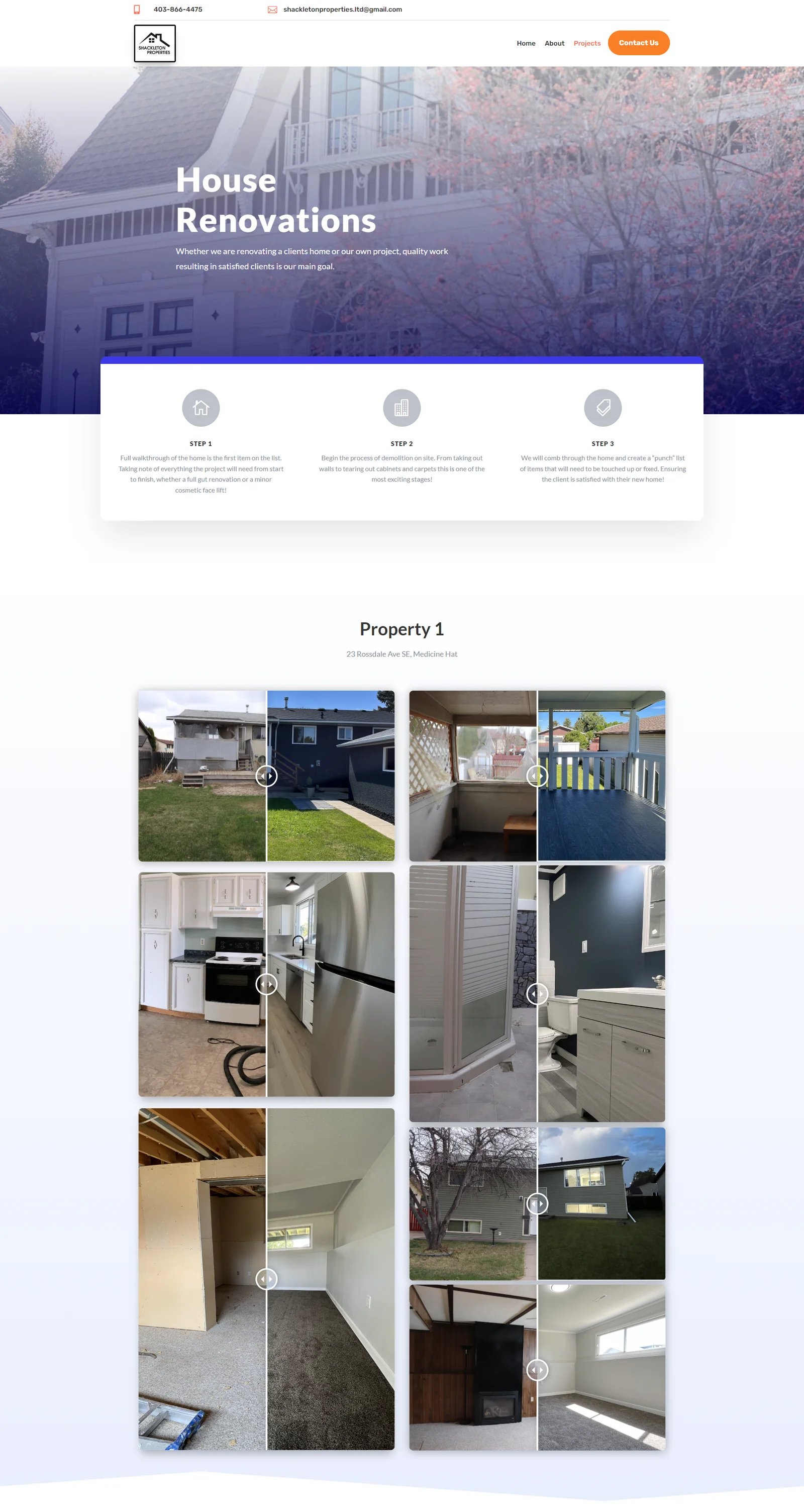 Shackleton Properties website screenshot